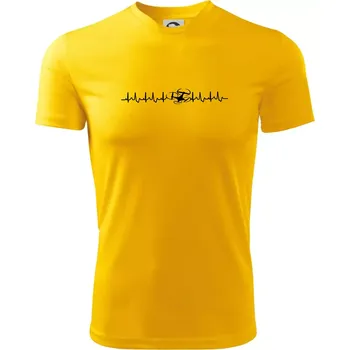 Pánské tričko Dron ekg - Pánské triko Fantasy sportovní (dresovina) - XL ( Žlutá )