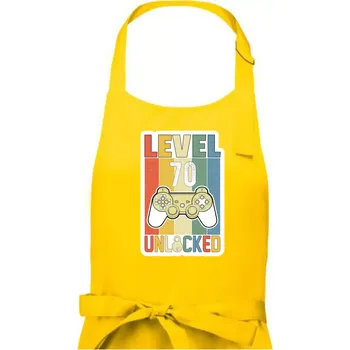 Kuchyňská zástěra Gaming narozeniny 70 - Dámská zástěra na vaření - Univerzální velikost ( Žlutá )