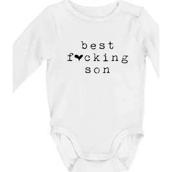 Kojenecký body Best fucking son - Body kojenecké s dlouhým rukávem - Dlouhý r. do 3 měs ( Bílá )