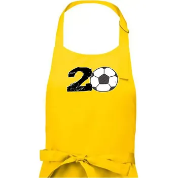 Kuchyňská zástěra Fotbal kulaté narozeniny 20 - Pánská zástěra na vaření - Univerzální velikost ( Žlutá )