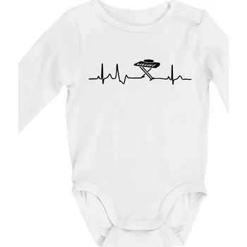 Piano ekg - přenosné - Body kojenecké s dlouhým rukávem - Dlouhý r. 3-6 měs ( Bílá )