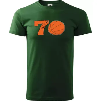 Pánské tričko Basketball kulaté narozeniny 70 - Triko extra velké (5-8XL) - 8XL ( Lahvově zelená )