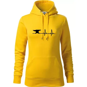 Dámská mikina EKG kovář - Mikina dámská Cape s kapucí - 2XL ( Žlutá )
