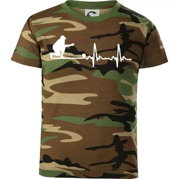 EKG petanque - Dětské maskáčové triko - 122 cm/6 let ( Hnědý maskáč )