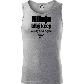 Pánská móda Miluju blbý kecy - Tílko pánské Core - M ( Tmavě šedý melír )