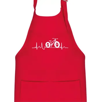 Kuchyňská zástěra EKG fatbike - Dětská zástěra na vaření - Univerzální velikost ( Červená )