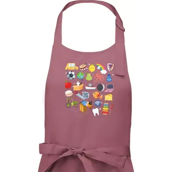 Kuchyňská zástěra Obrázková abeceda - Pánská zástěra na vaření - Univerzální velikost ( Starorůžová )
