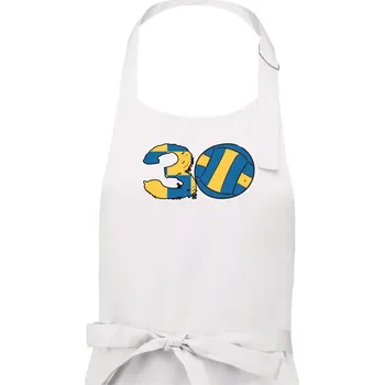 Kuchyňská zástěra Volejbal kulaté narozeniny 30 - Pánská zástěra na vaření - Univerzální velikost ( Bílá )