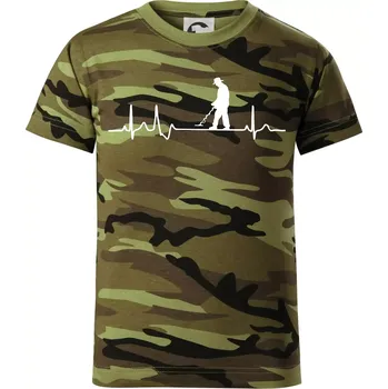 EKG detektor - Dětské maskáčové triko - 146 cm/10 let ( Zelený maskáč )