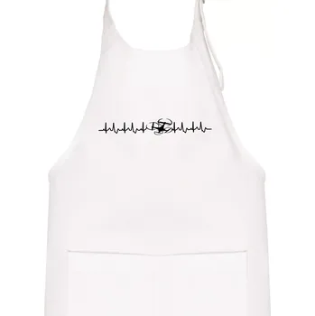 Kuchyňská zástěra Dron ekg - Dětská zástěra na vaření - Univerzální velikost ( Bílá )