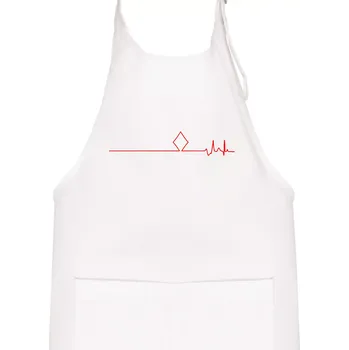 Kuchyňská zástěra Poker EKG kule kára - Dětská zástěra na vaření - Univerzální velikost ( Bílá )