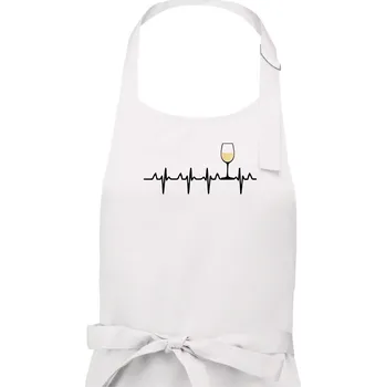 Kuchyňská zástěra Víno ekg - bílé víno - Dámská zástěra na vaření - Univerzální velikost ( Bílá )
