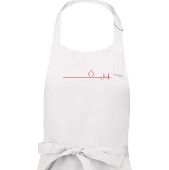 Kuchyňská zástěra Poker EKG kule kára - Pánská zástěra na vaření - Univerzální velikost ( Bílá )