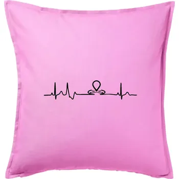 Polštář Geocache ekg - Polštář 50x50 - 50x50 - Pouze potah ( Růžová )