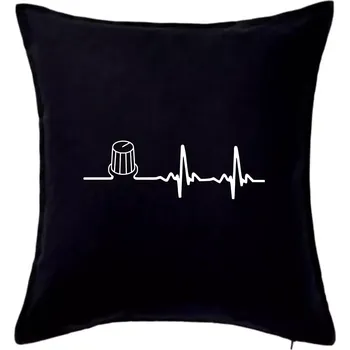 Polštář Muzikant volume EKG - Polštář 50x50 - 50x50 - Pouze potah ( Černá )