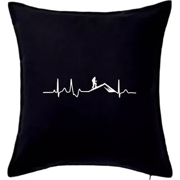 Polštář Skialp EKG hory - Polštář 50x50 - 50x50 - Pouze potah ( Černá )
