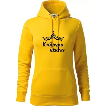 Dámská mikina Královna všeho - Mikina dámská Cape s kapucí - S ( Žlutá )