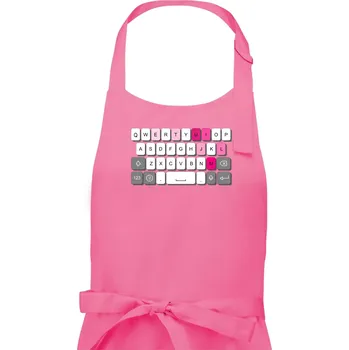 Kuchyňská zástěra Klávesnice miluju tě - Dámská zástěra na vaření - Univerzální velikost ( Růžová )