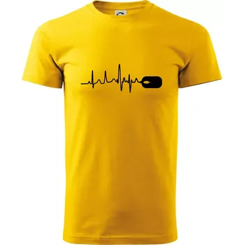 EKG myš - Klasické pánské triko vyšší gramáže - L ( Žlutá )