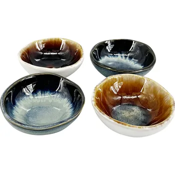 Nádobí Clay Set 4 ks - Keramická miska Ripple ø 8,5 cm, barevná