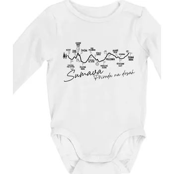 Šumava - Příroda na dosah - Body kojenecké s dlouhým rukávem - Dlouhý r. 6-12 měs ( Bílá )