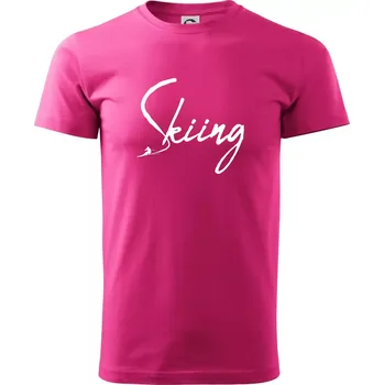 Pánská móda Skiing nápis lyžař - Klasické pánské triko vyšší gramáže - L ( Purpurová )
