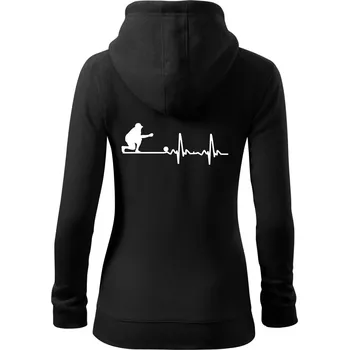 Dámská mikina EKG petanque - Dámská mikina trendy zipper s kapucí - XL ( Černá )