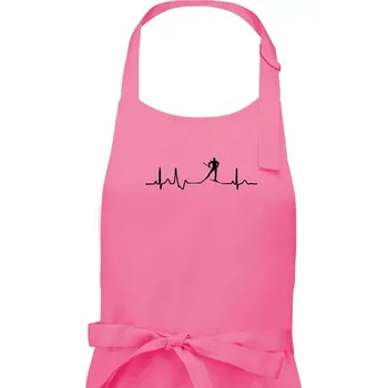 Kuchyňská zástěra Ekg běžkař - Pánská zástěra na vaření - Univerzální velikost ( Růžová )