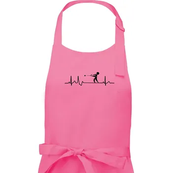 Kuchyňská zástěra EKG vrh kladivem - Dámská zástěra na vaření - Univerzální velikost ( Růžová )