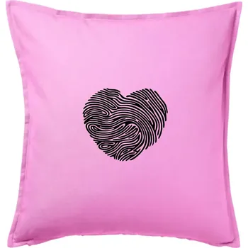 Polštář Otisk prstu srdce - Polštář 50x50 - 50x50 - Pouze potah ( Růžová )