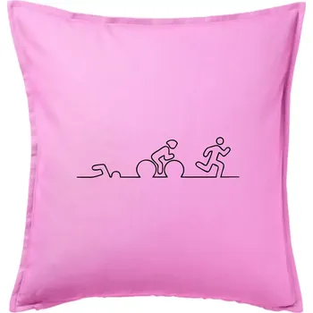 Polštář EKG triatlon - Polštář 50x50 - 50x50 - Pouze potah ( Růžová )