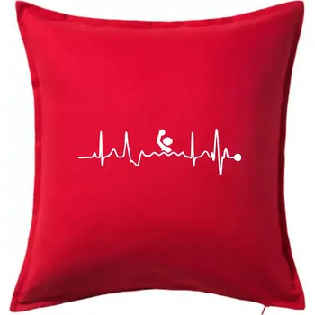 Polštář EKG vodní pólo - Polštář 50x50 - 50x50 - Pouze potah ( Červená )
