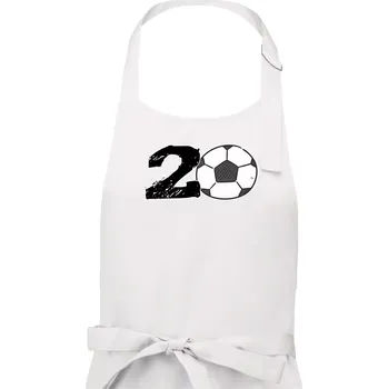 Kuchyňská zástěra Fotbal kulaté narozeniny 20 - Dámská zástěra na vaření - Univerzální velikost ( Bílá )