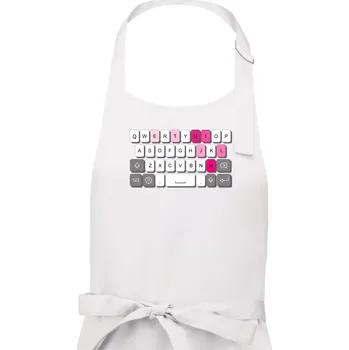 Kuchyňská zástěra Klávesnice miluju tě - Dámská zástěra na vaření - Univerzální velikost ( Bílá )