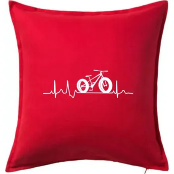 Polštář EKG fatbike - Polštář 50x50 - 50x50 - Pouze potah ( Červená )
