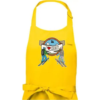 Kuchyňská zástěra I love skialp - Pánská zástěra na vaření - Univerzální velikost ( Žlutá )