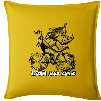 Polštář Jezdím jako kanec - Polštář 50x50 - 50x50 - Pouze potah ( Žlutá )