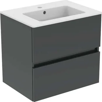 Nábytek Ideal Standard Eurovit - Skříňka s umyvadlem, 55x60x44 cm, 2 zásuvky, lesklá šedá R0572TI