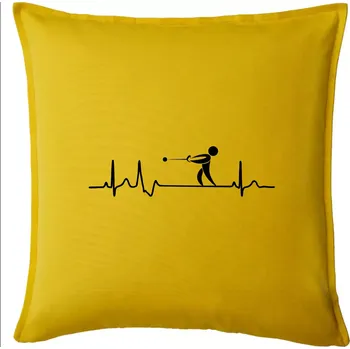 Polštář EKG vrh kladivem - Polštář 50x50 - 50x50 - Pouze potah ( Žlutá )