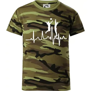 EKG volejbalistky - Dětské maskáčové triko - 104-110cm / 3-4 roky ( Zelený maskáč )