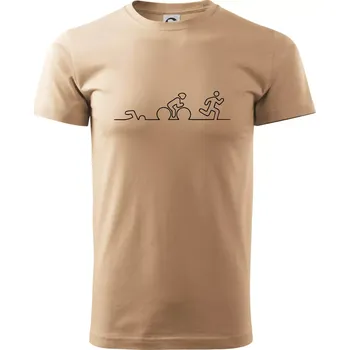 EKG triatlon - Klasické pánské triko vyšší gramáže - S ( Písková )