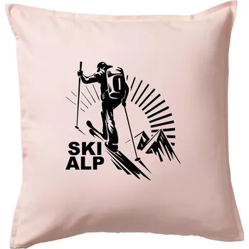 Polštář Skialp trip - Polštář 50x50 - 50x50 - Pouze potah ( Světle růžová )