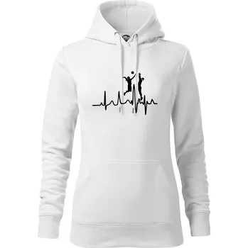 Dámská mikina EKG volejbalistky - Mikina dámská Cape s kapucí - S ( Bílá )