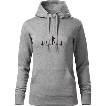 Dámská mikina EKG biatlon - Mikina dámská Cape s kapucí - XS ( Tmavě šedý melír )