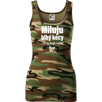 Miluju blbý kecy - Dámské Maskáčové tílko - XL ( Hnědý maskáč )