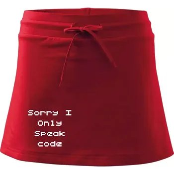 Dámská sukně Sorry I Only Speak code - Sportovní sukně - two in one - S ( Červená )
