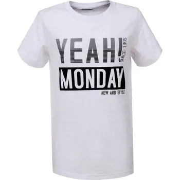 Chlapecké tričko Chlapecké tričko GLO-STORY yeah! monday krátký rukáv Barva: Bílá, Velikost: 134