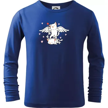 Chlapecké tričko Kočky Amorův šíp - Triko dětské Long Sleeve - 122 cm/6 let ( Královská modrá )