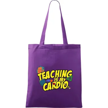 Teaching is my cardio - Taška bavlněná - 42 x 38 cm ( Fialová )