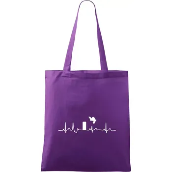 Nákupní taška Parkour ekg - Taška bavlněná - 42 x 38 cm ( Fialová )